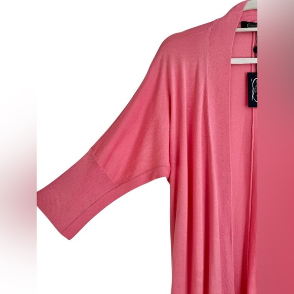 NWT Magaschoni Silk Cashmere Peony Pink Dolman Long Cardigan Sweater Large - Picture 3 of 7